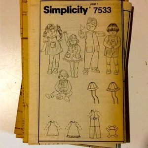 Simplicity pattern 7533, Sizes 3T, 4T& 5T